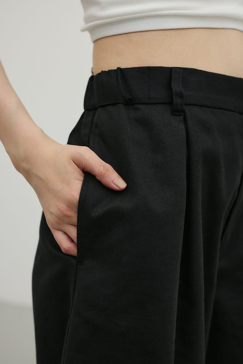 リネンミックスフレアショートパンツ BLK M