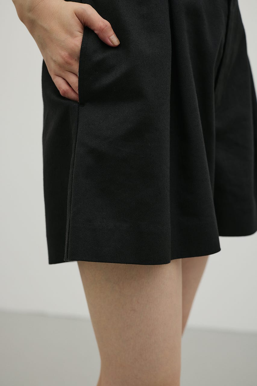 リネンミックスフレアショートパンツ BLK M
