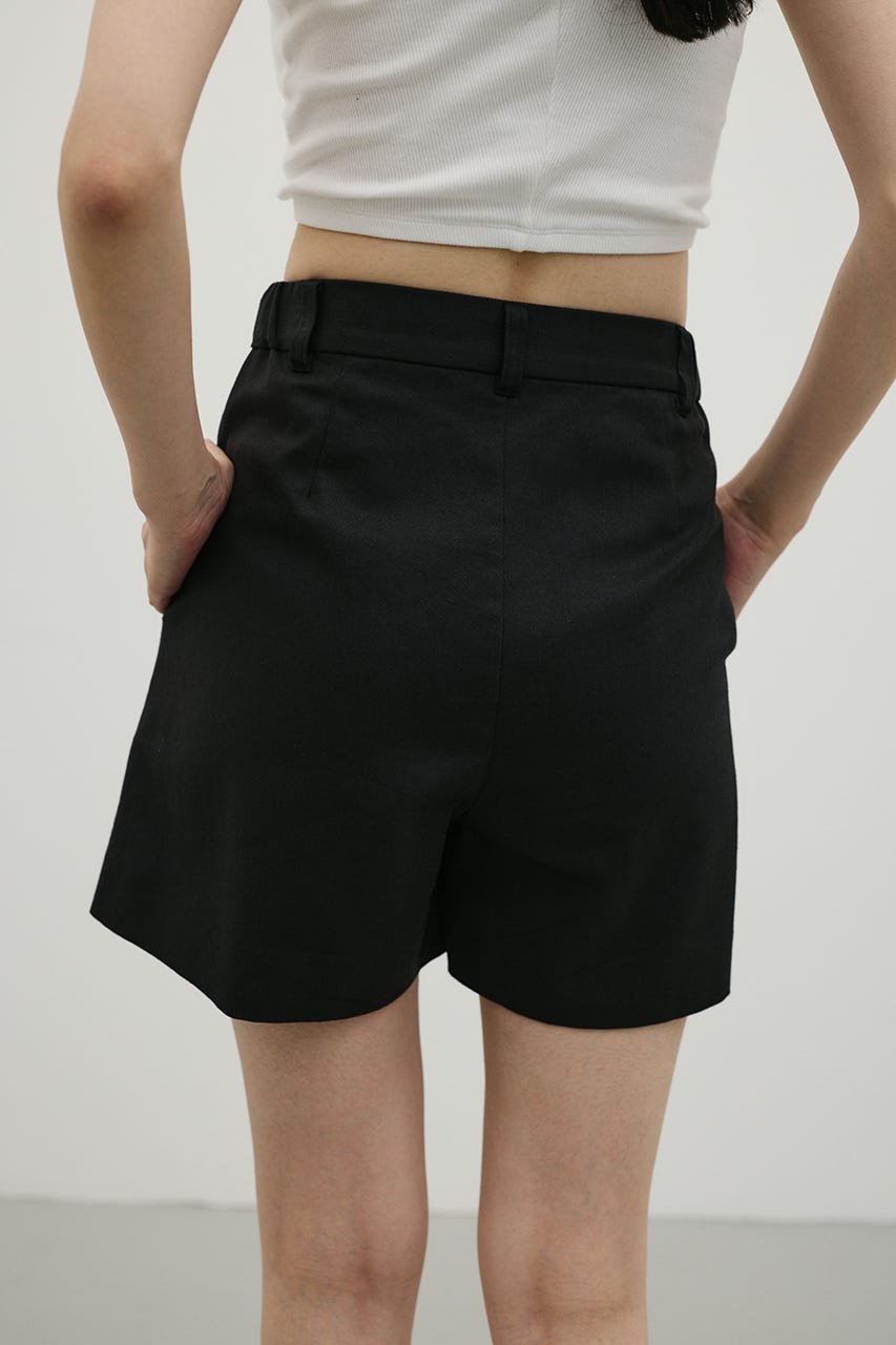 リネンミックスフレアショートパンツ BLK M