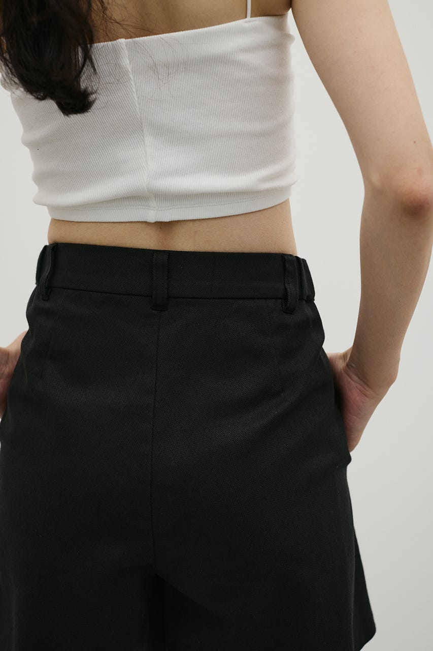 リネンミックスフレアショートパンツ BLK M