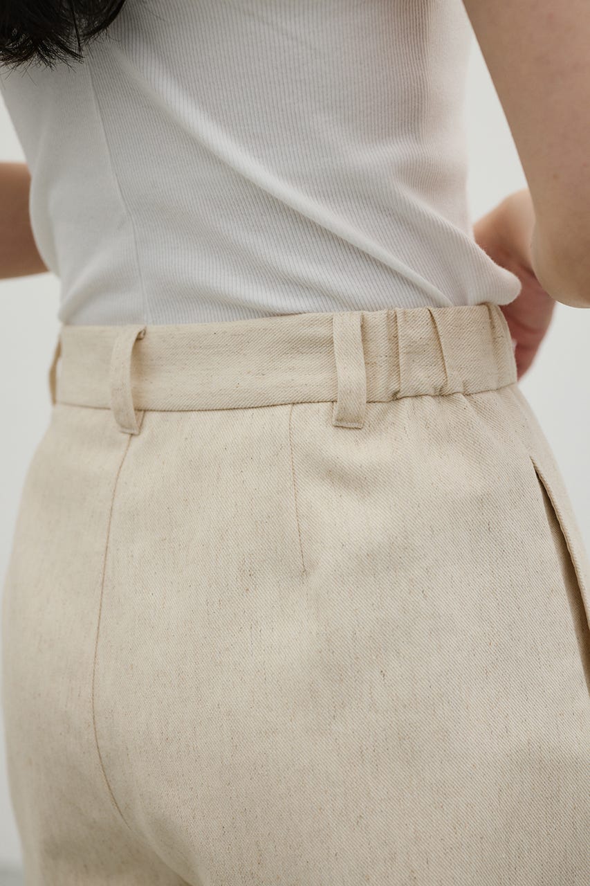 リネンミックスフレアショートパンツ L/BEG S