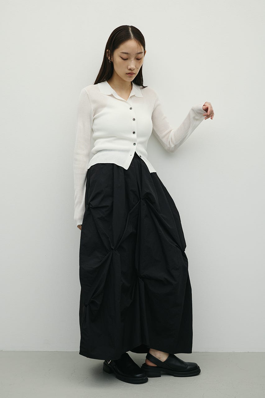 ツイストタッキングスカート BLK M