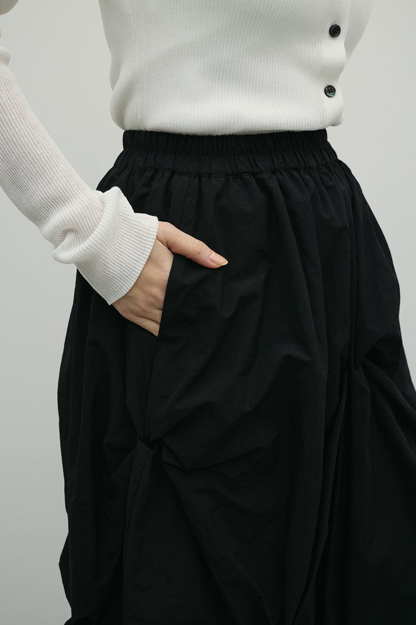 ツイストタッキングスカート BLK M