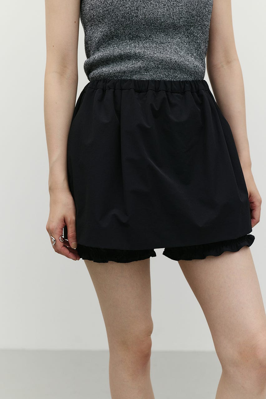 フリルミニスカートパンツ BLK S