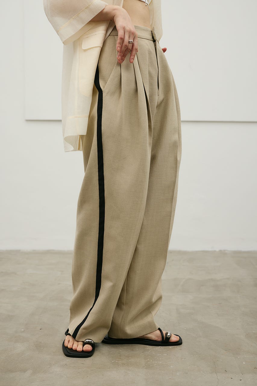 セットアップバイカラーパンツ BEG S