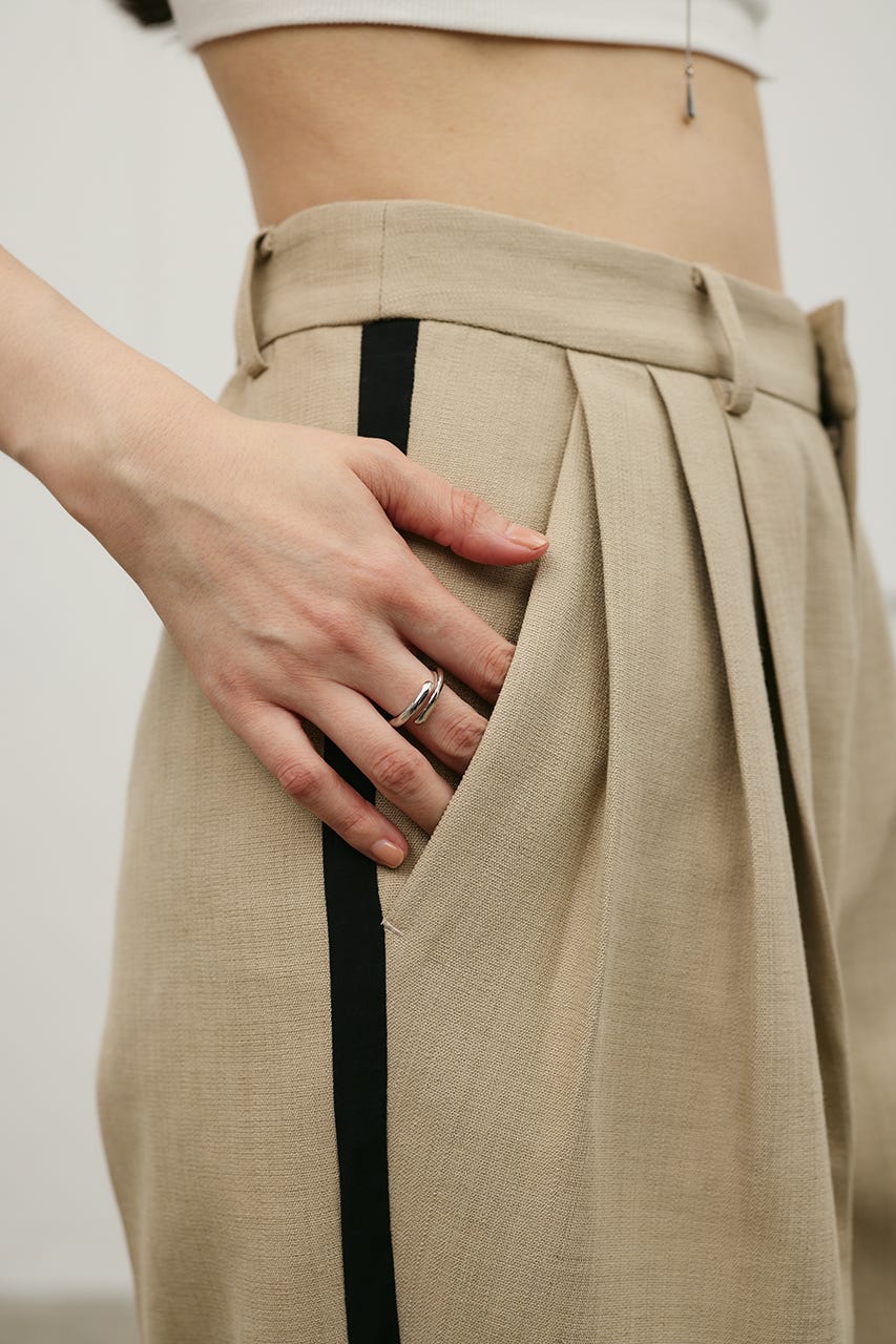 セットアップバイカラーパンツ BEG S