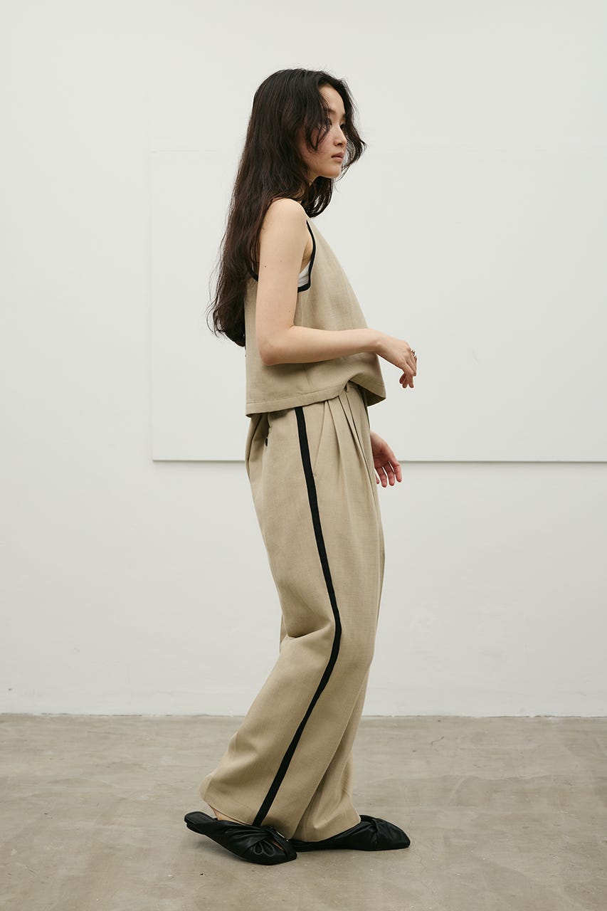 セットアップバイカラーパンツ BEG S