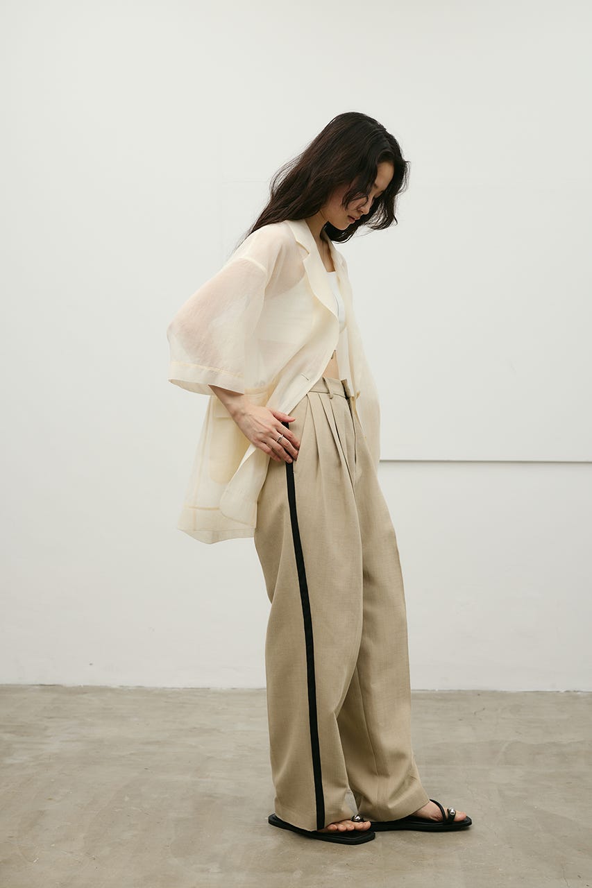 セットアップバイカラーパンツ BEG S