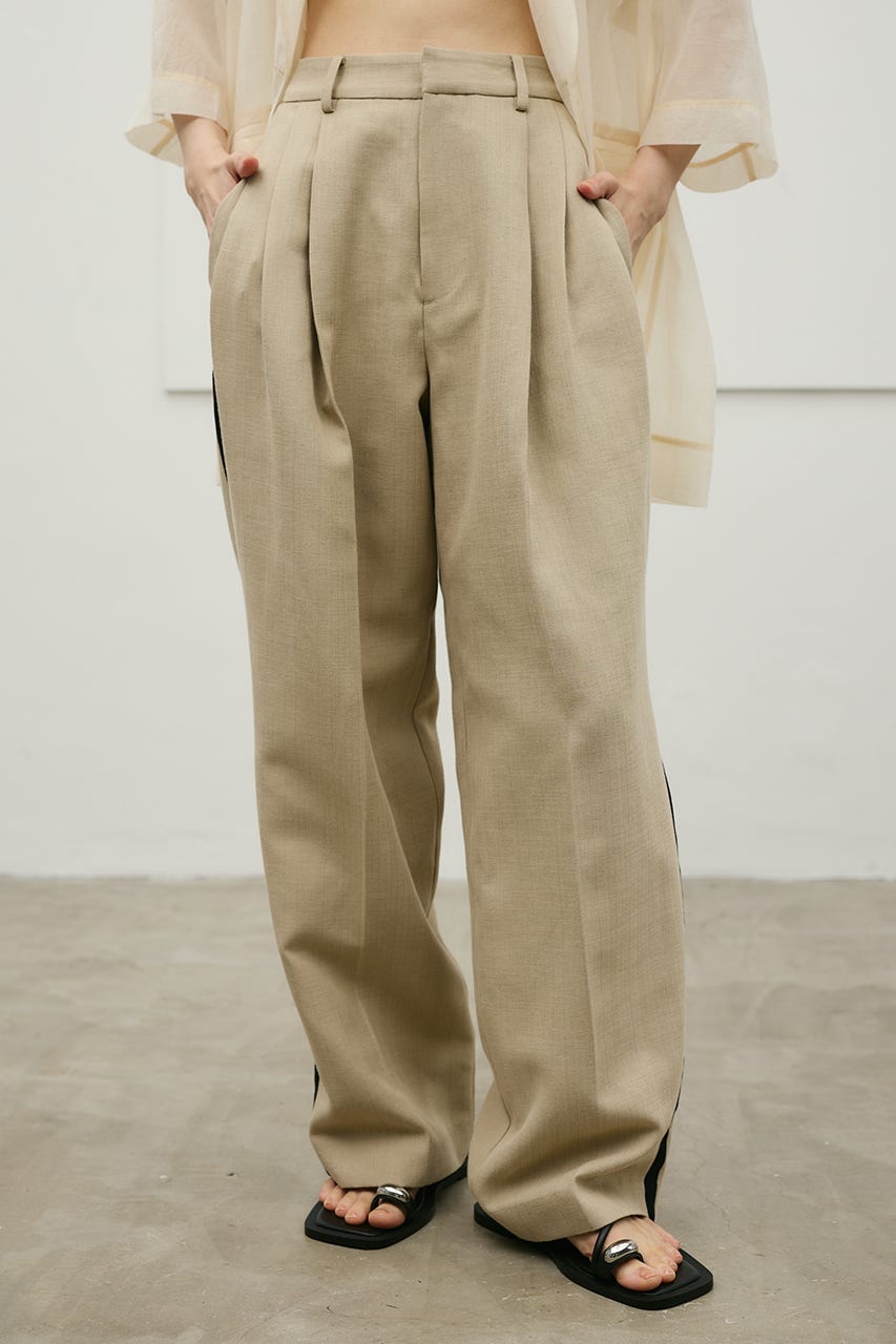 セットアップバイカラーパンツ BEG S