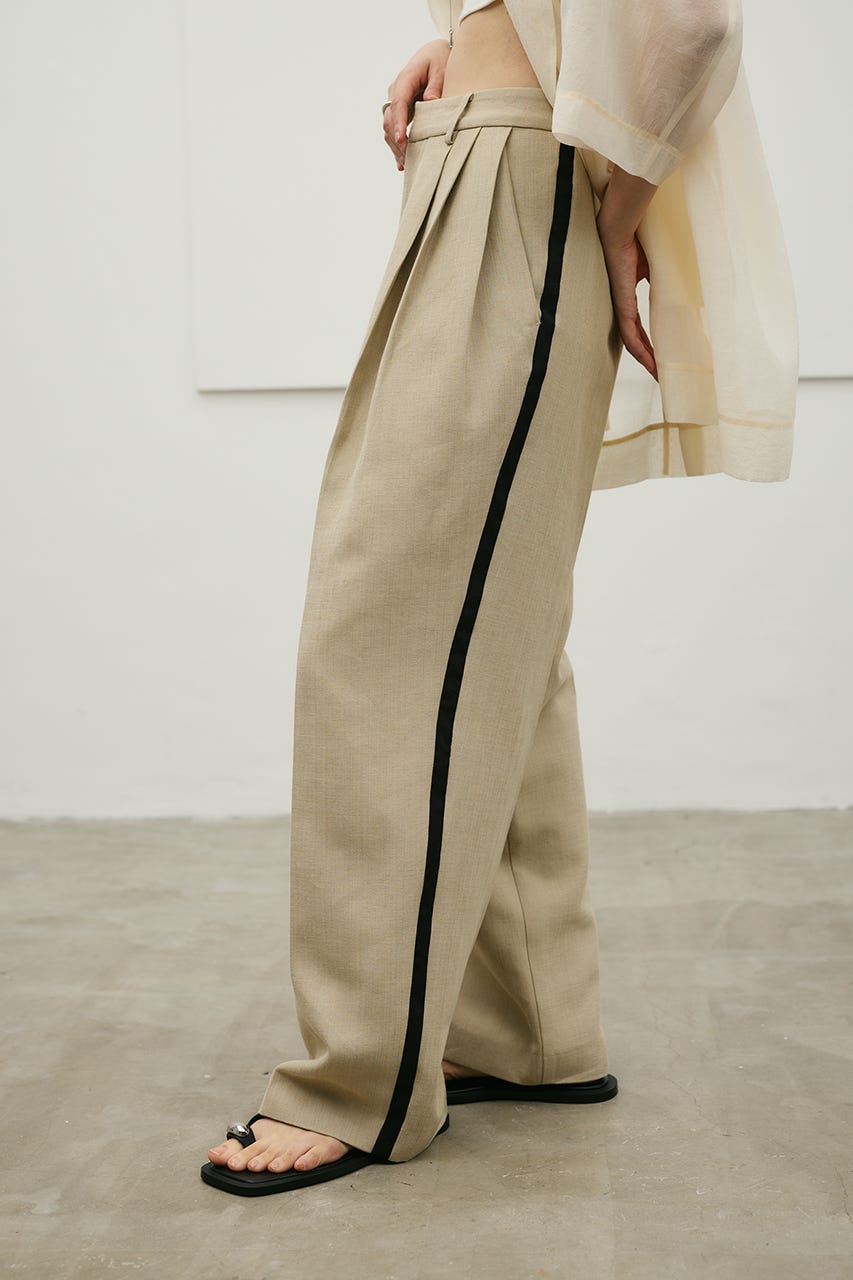 セットアップバイカラーパンツ BEG S