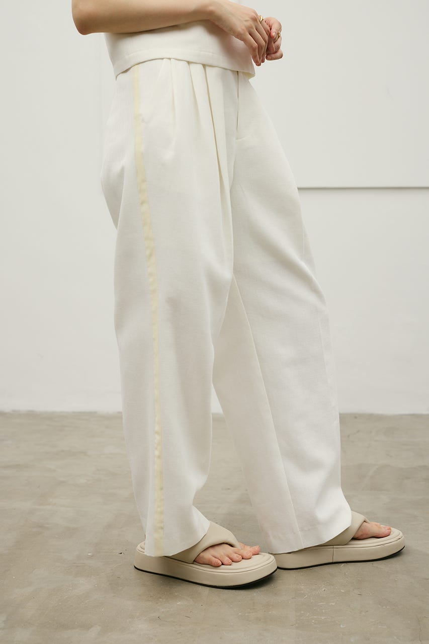 セットアップバイカラーパンツ WHT S