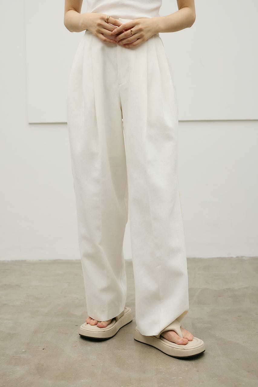 セットアップバイカラーパンツ WHT S