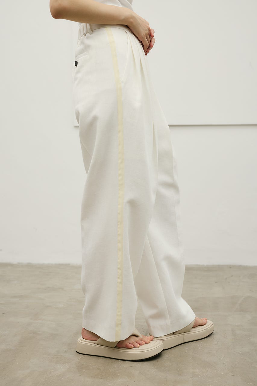 セットアップバイカラーパンツ WHT S