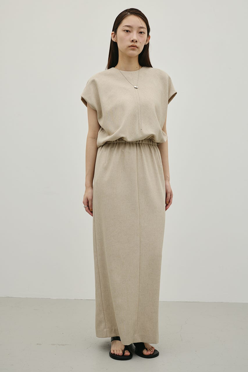 リネンミックスボクシーワンピース BEG S