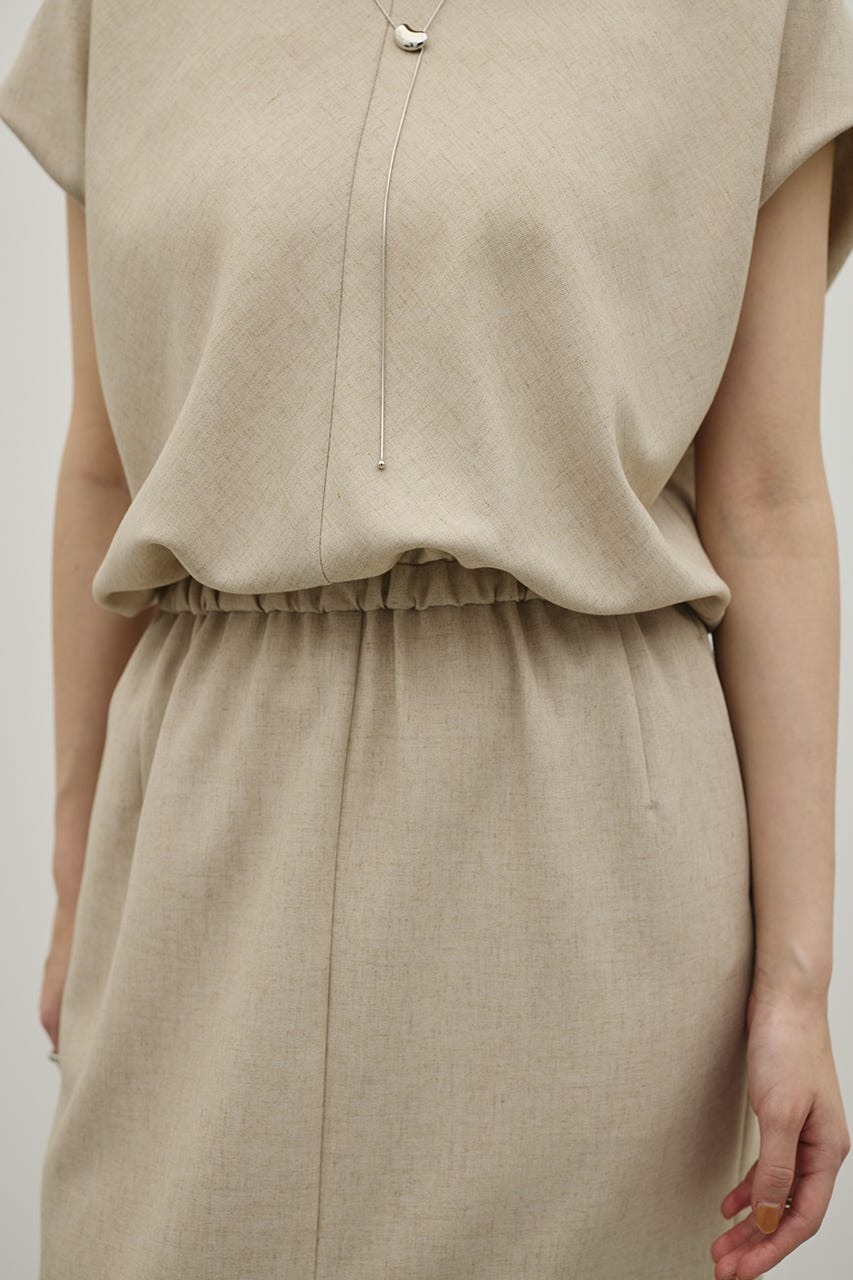 リネンミックスボクシーワンピース BEG S