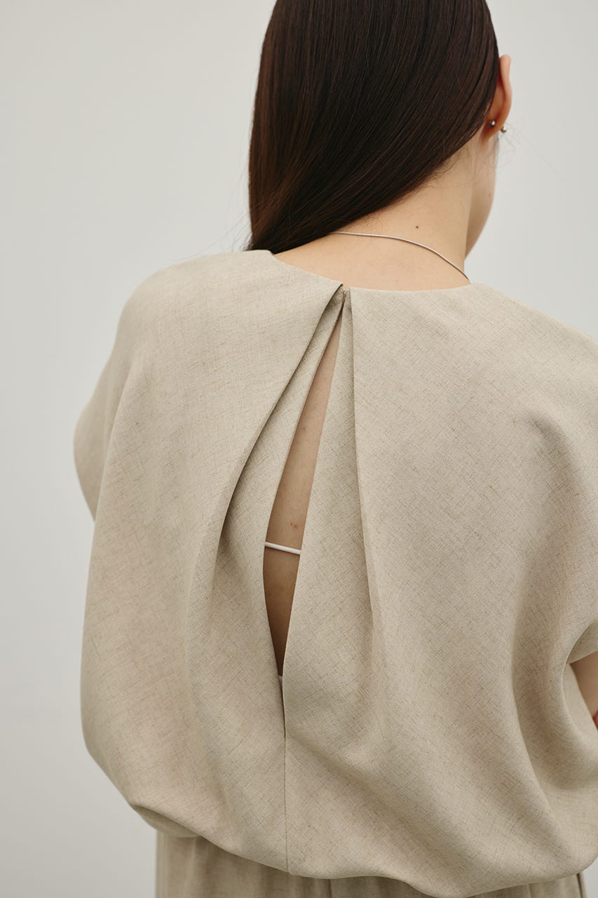 リネンミックスボクシーワンピース BEG S