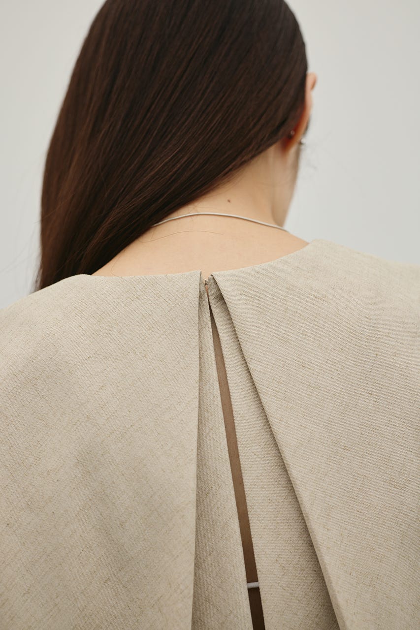 リネンミックスボクシーワンピース BEG S