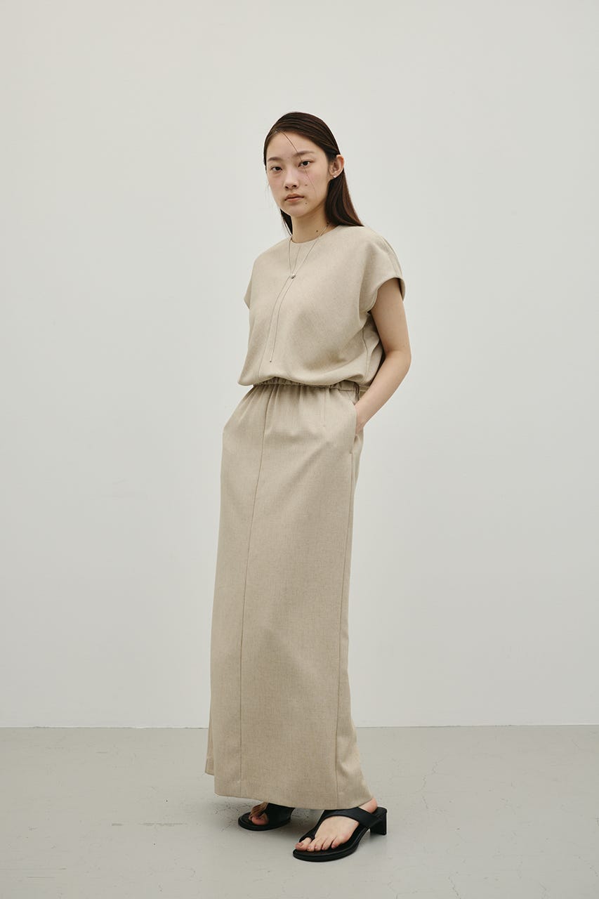 リネンミックスボクシーワンピース BEG S