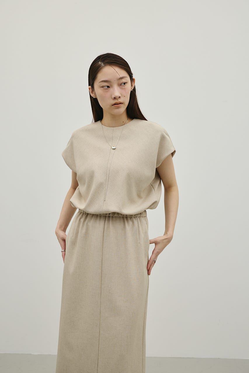 リネンミックスボクシーワンピース BEG S