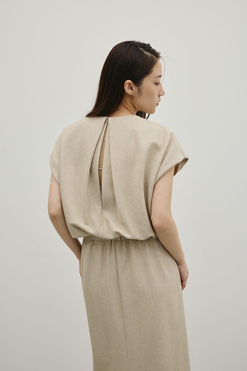リネンミックスボクシーワンピース BEG S