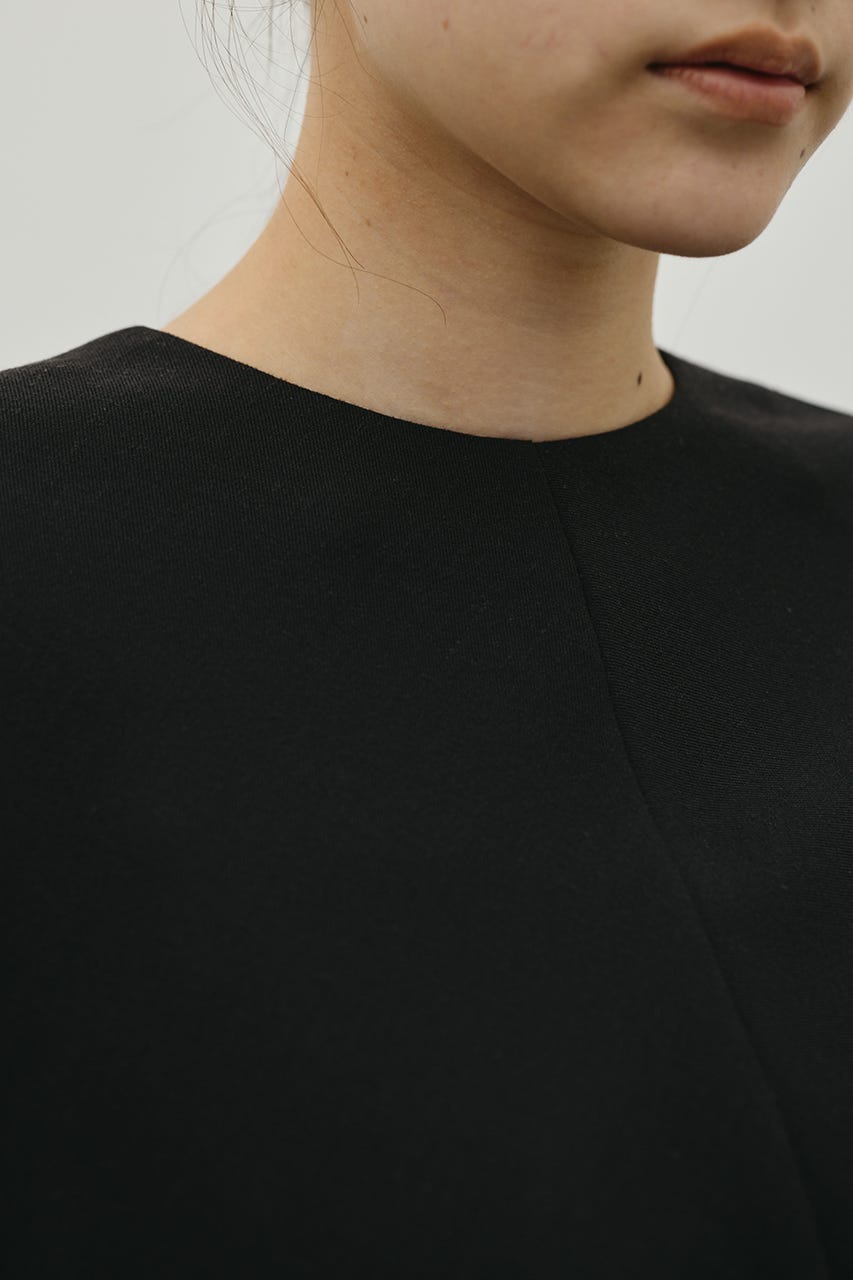 リネンミックスボクシーワンピース BLK S