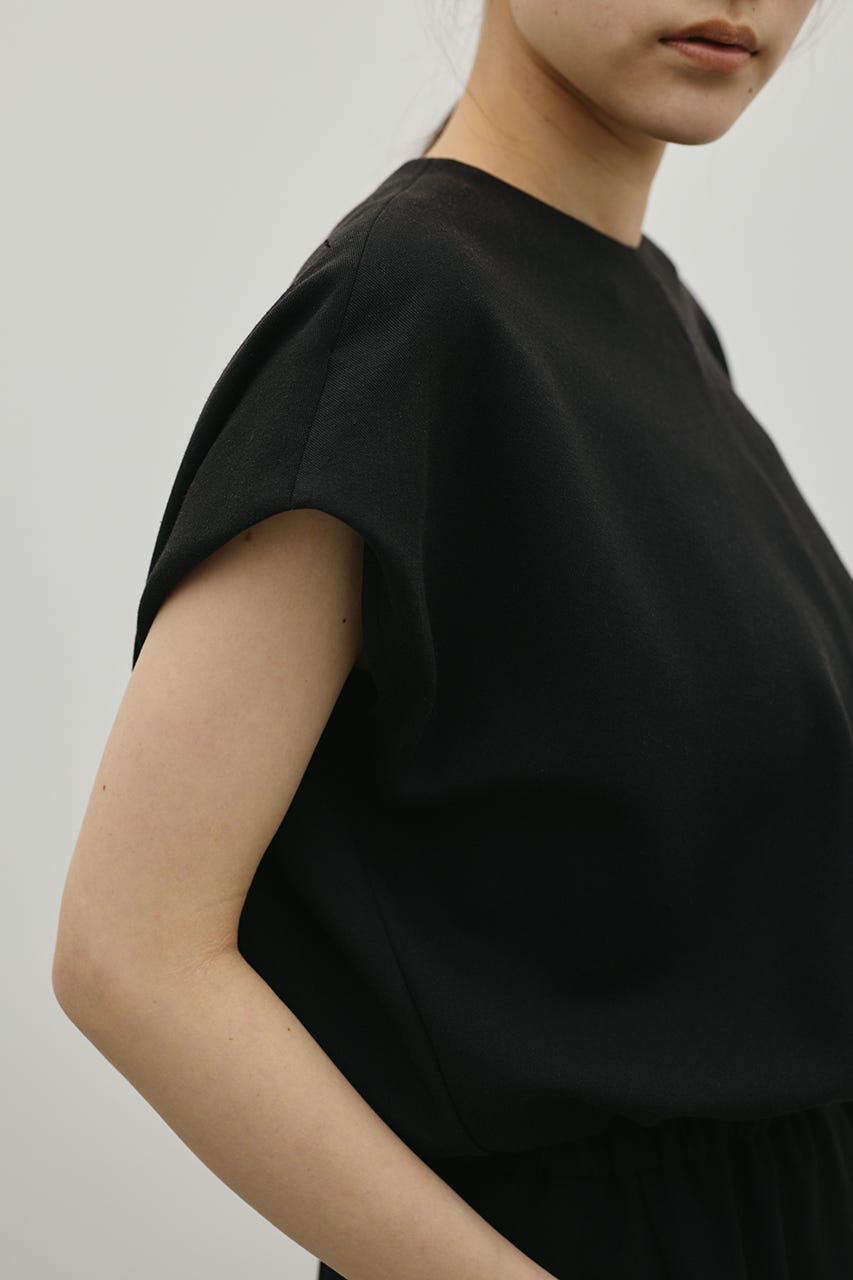 リネンミックスボクシーワンピース BLK S