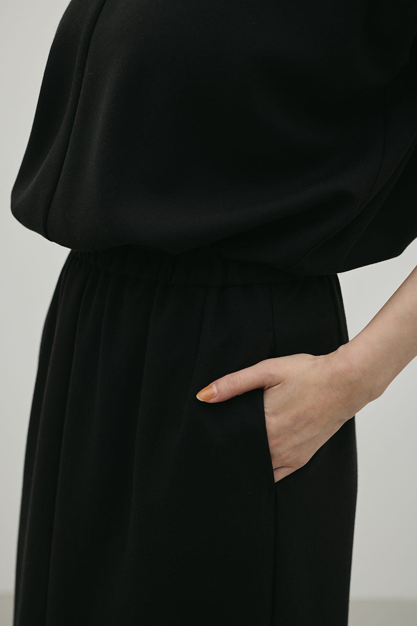 リネンミックスボクシーワンピース BLK S