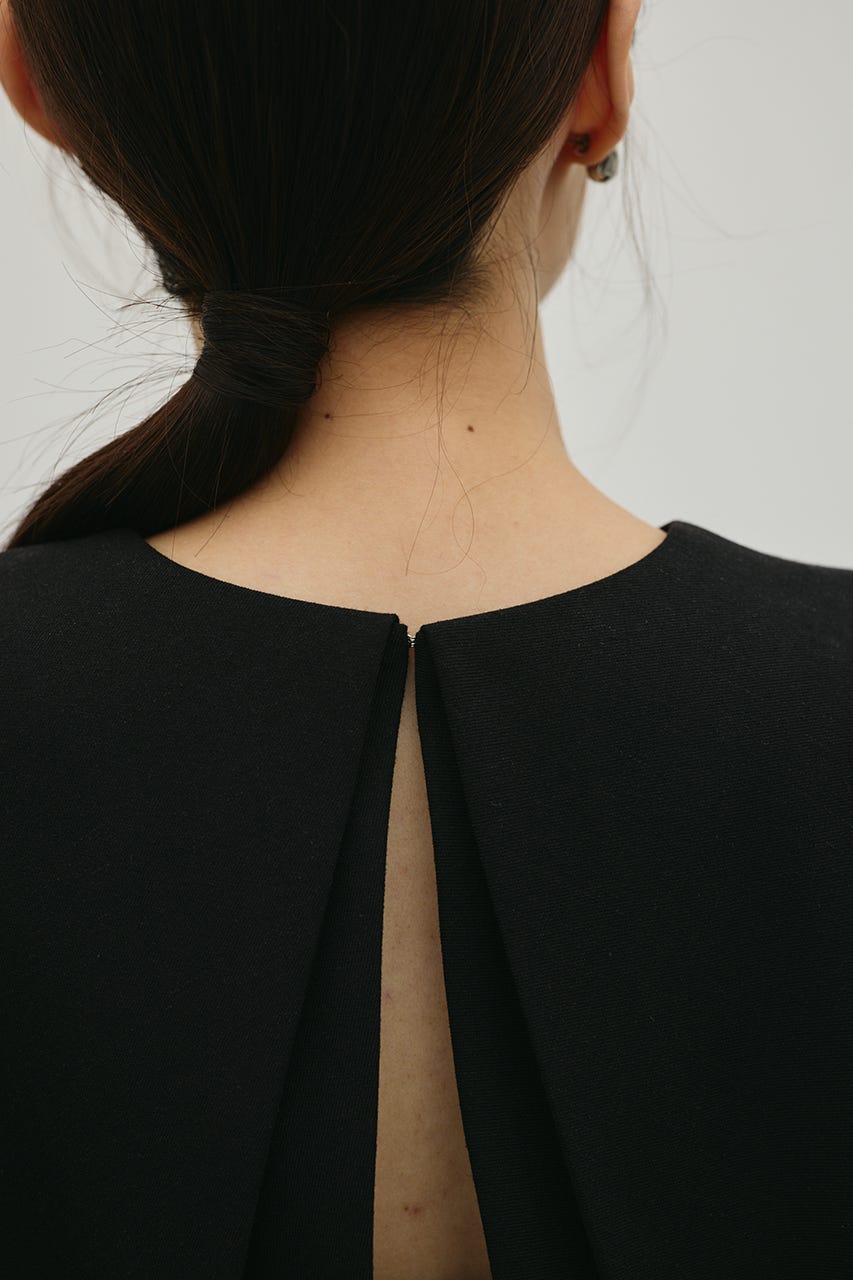 リネンミックスボクシーワンピース BLK S