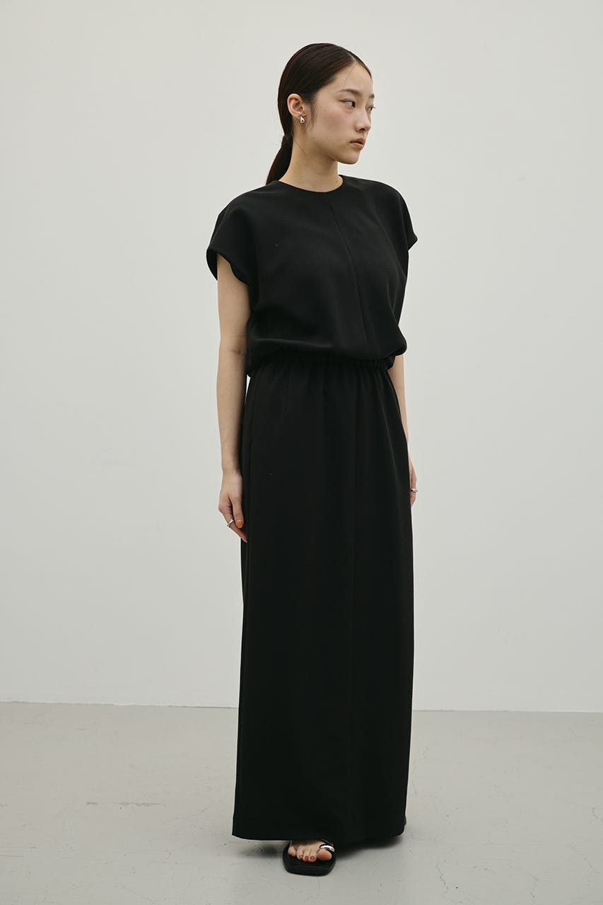 リネンミックスボクシーワンピース BLK S