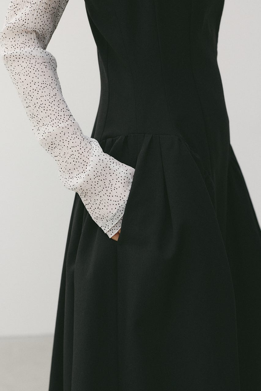 パネルキャミワンピース BLK S