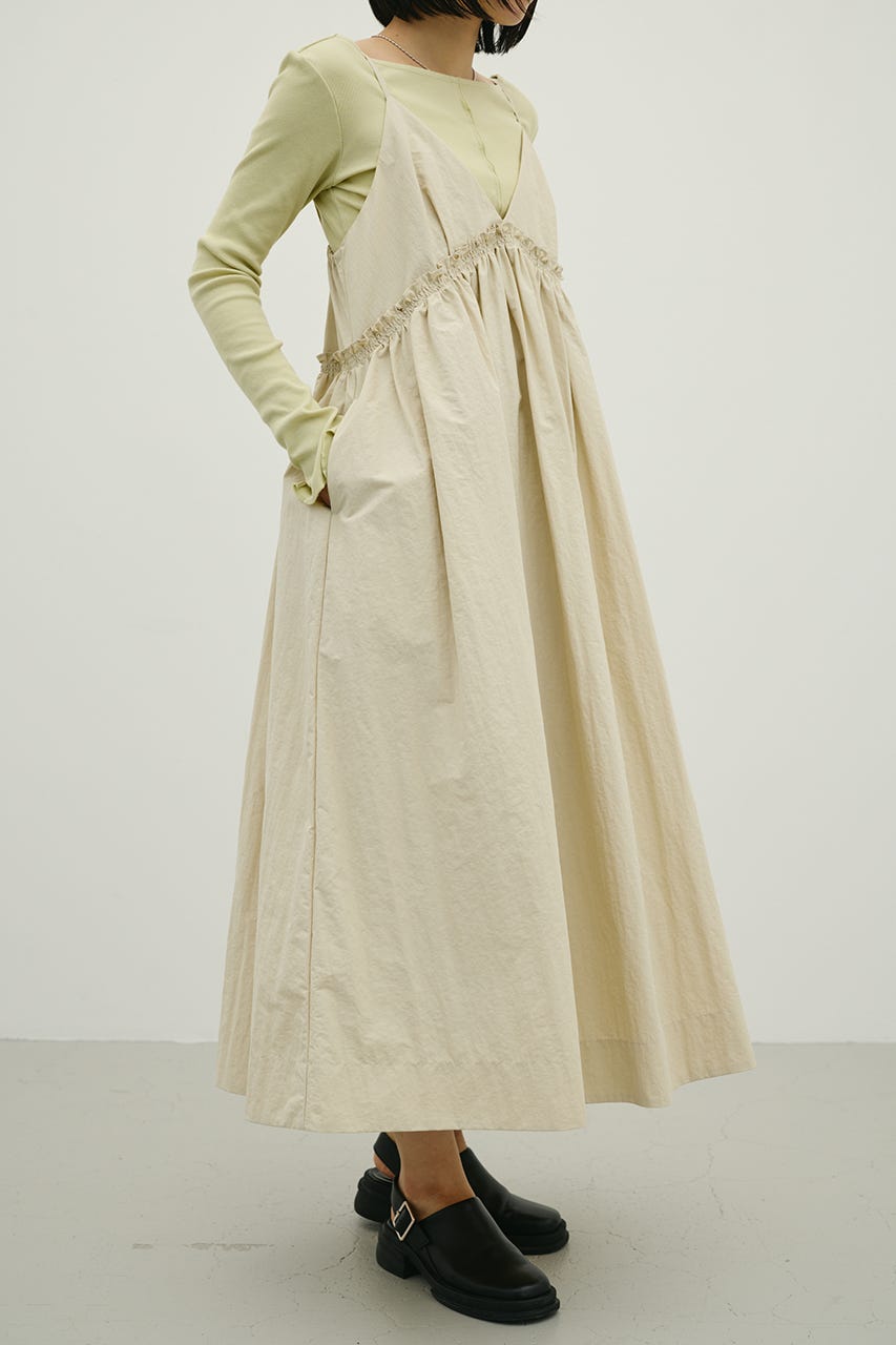 ギャザーVキャミワンピース BEG M