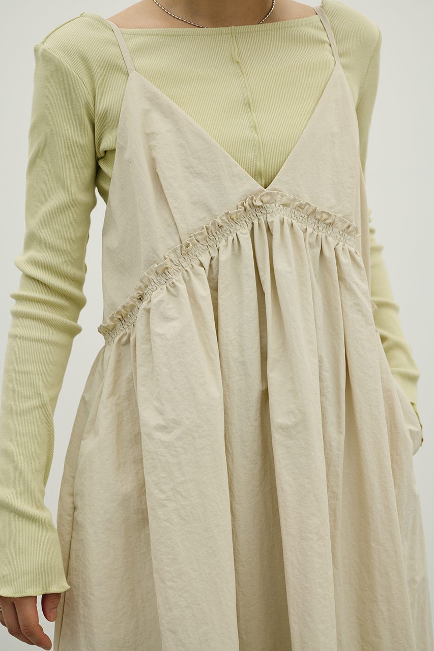 ギャザーVキャミワンピース BEG M