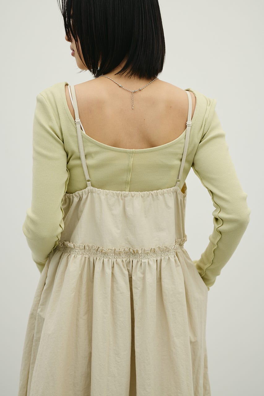 ギャザーVキャミワンピース BEG M