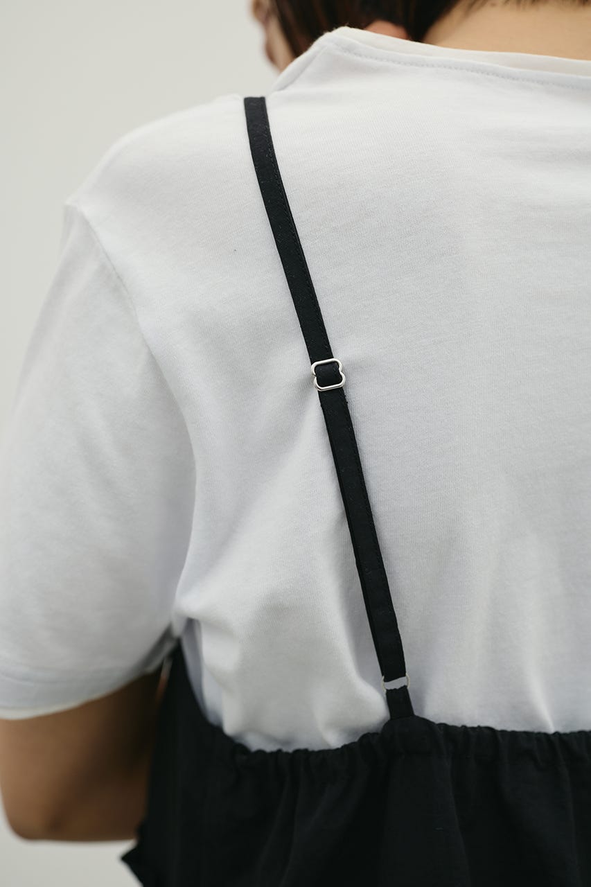 ギャザーVキャミワンピース BLK M