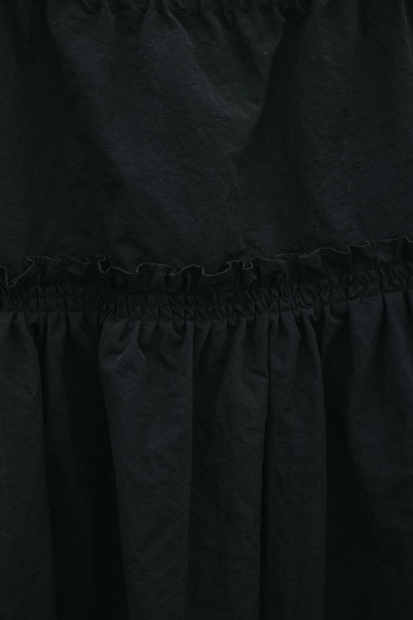 ギャザーVキャミワンピース BLK M