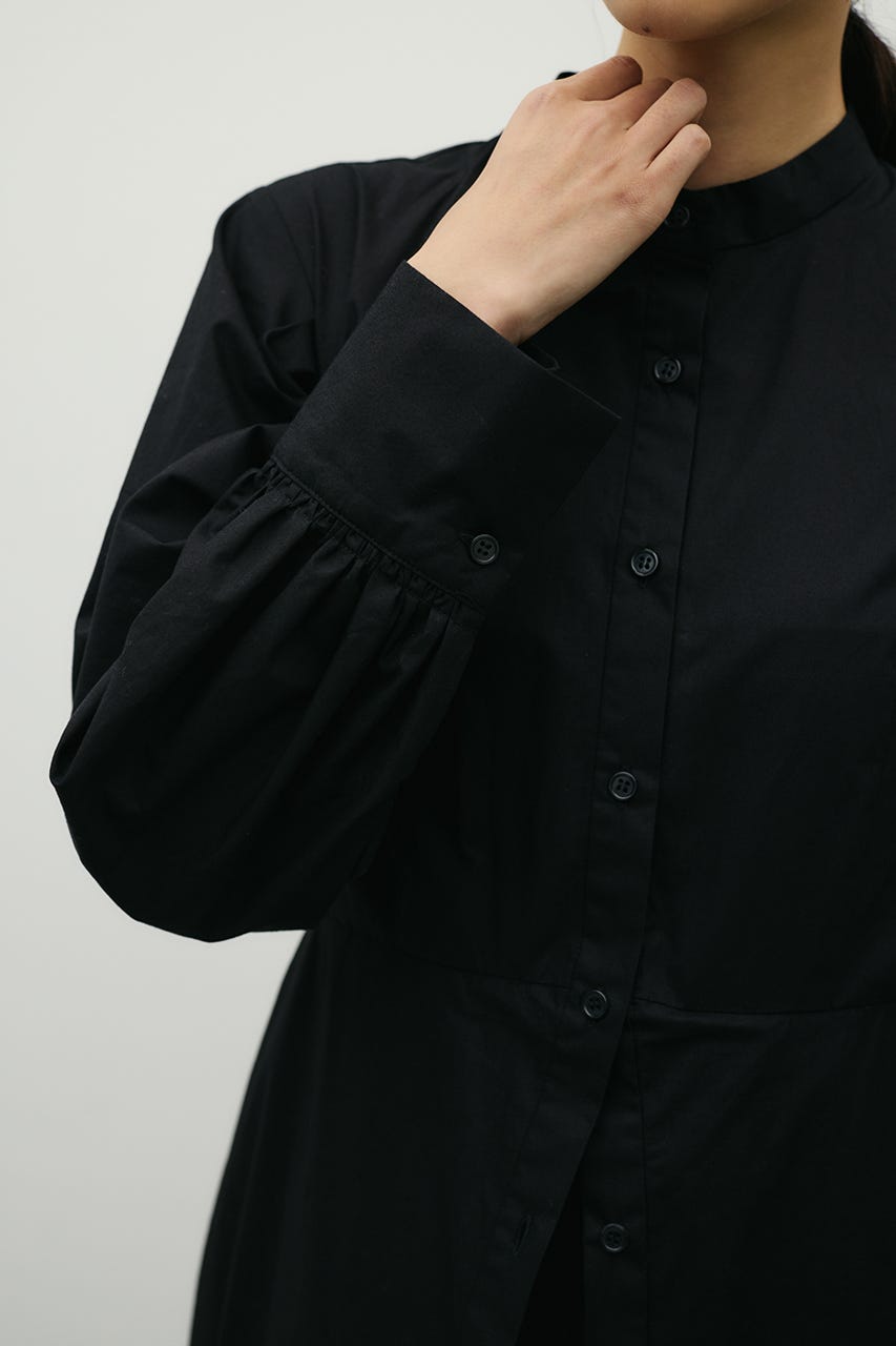 レイヤードシャツワンピース BLK S