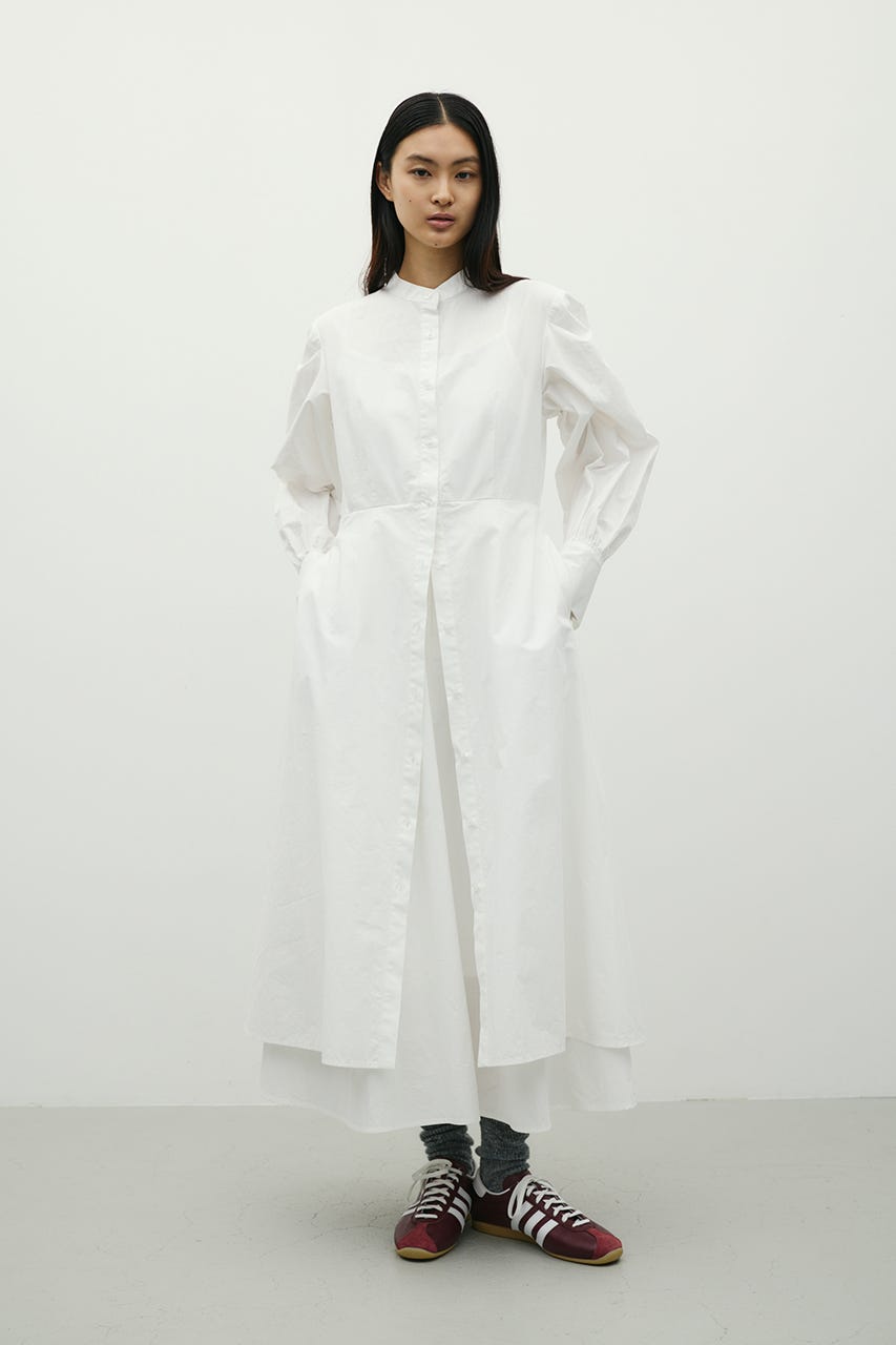 レイヤードシャツワンピース WHT S