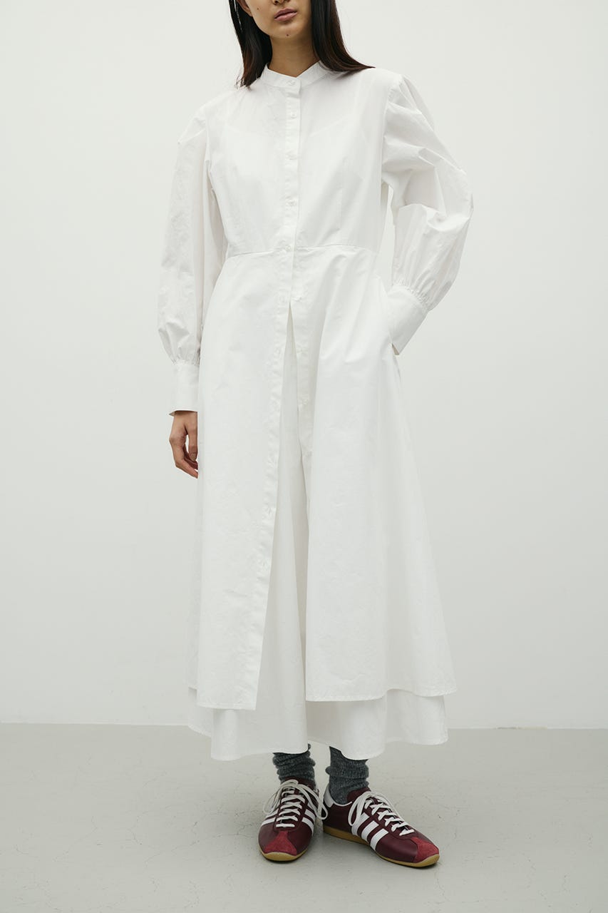 レイヤードシャツワンピース WHT S