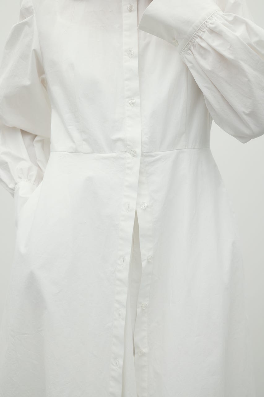 レイヤードシャツワンピース WHT S