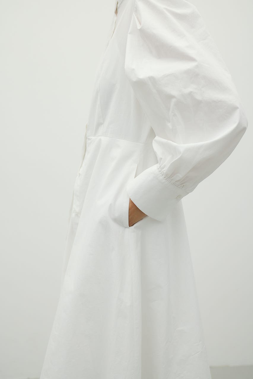 レイヤードシャツワンピース WHT S