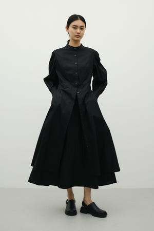レイヤードシャツワンピース