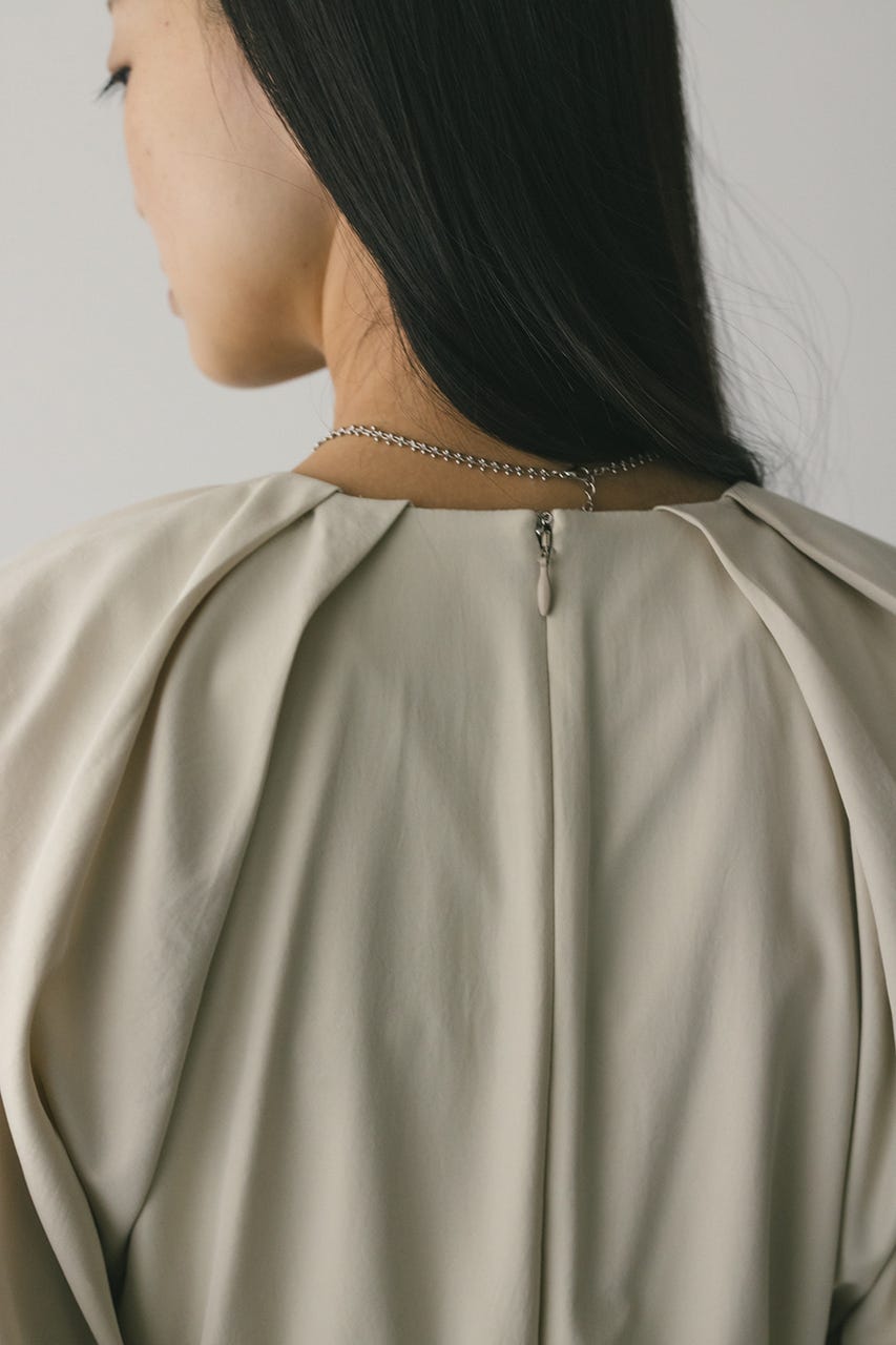 ウエストドロストティアードワンピース L/BEG S