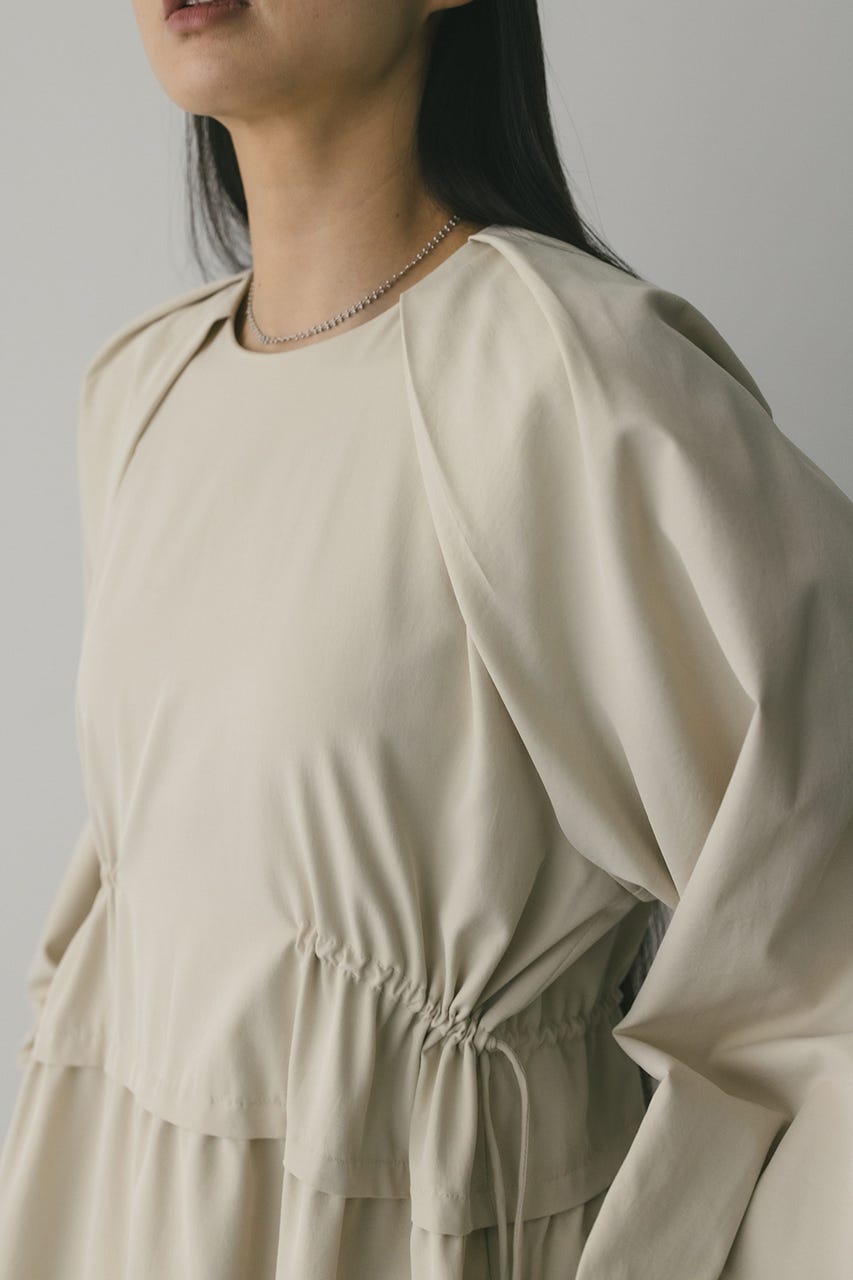 ウエストドロストティアードワンピース L/BEG S