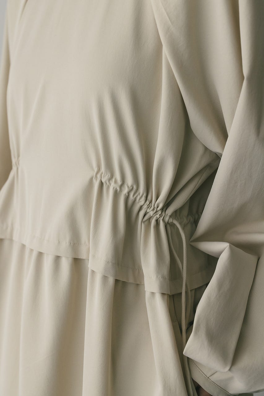 ウエストドロストティアードワンピース L/BEG S