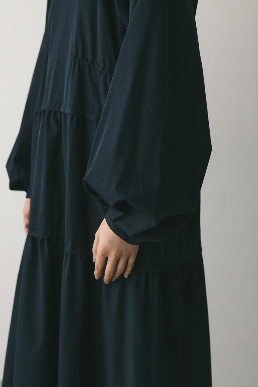 ウエストドロストティアードワンピース NVY M