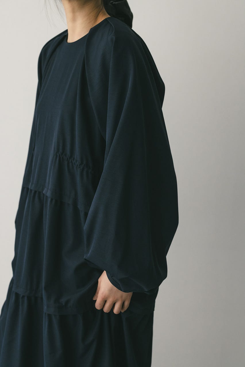 ウエストドロストティアードワンピース NVY M