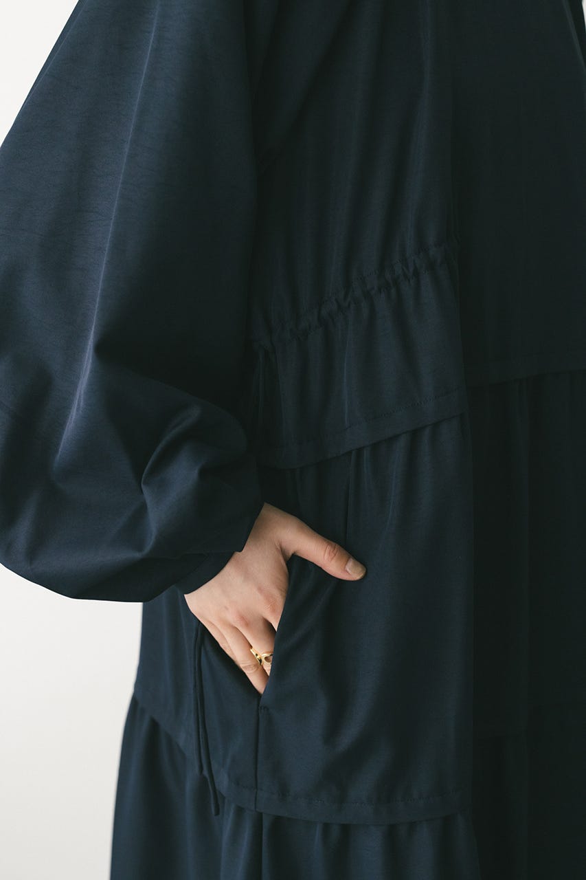 ウエストドロストティアードワンピース NVY M