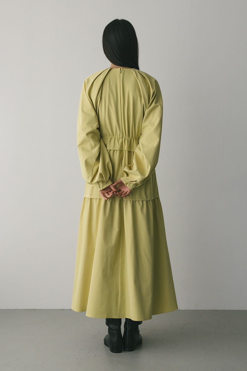ウエストドロストティアードワンピース YEL M