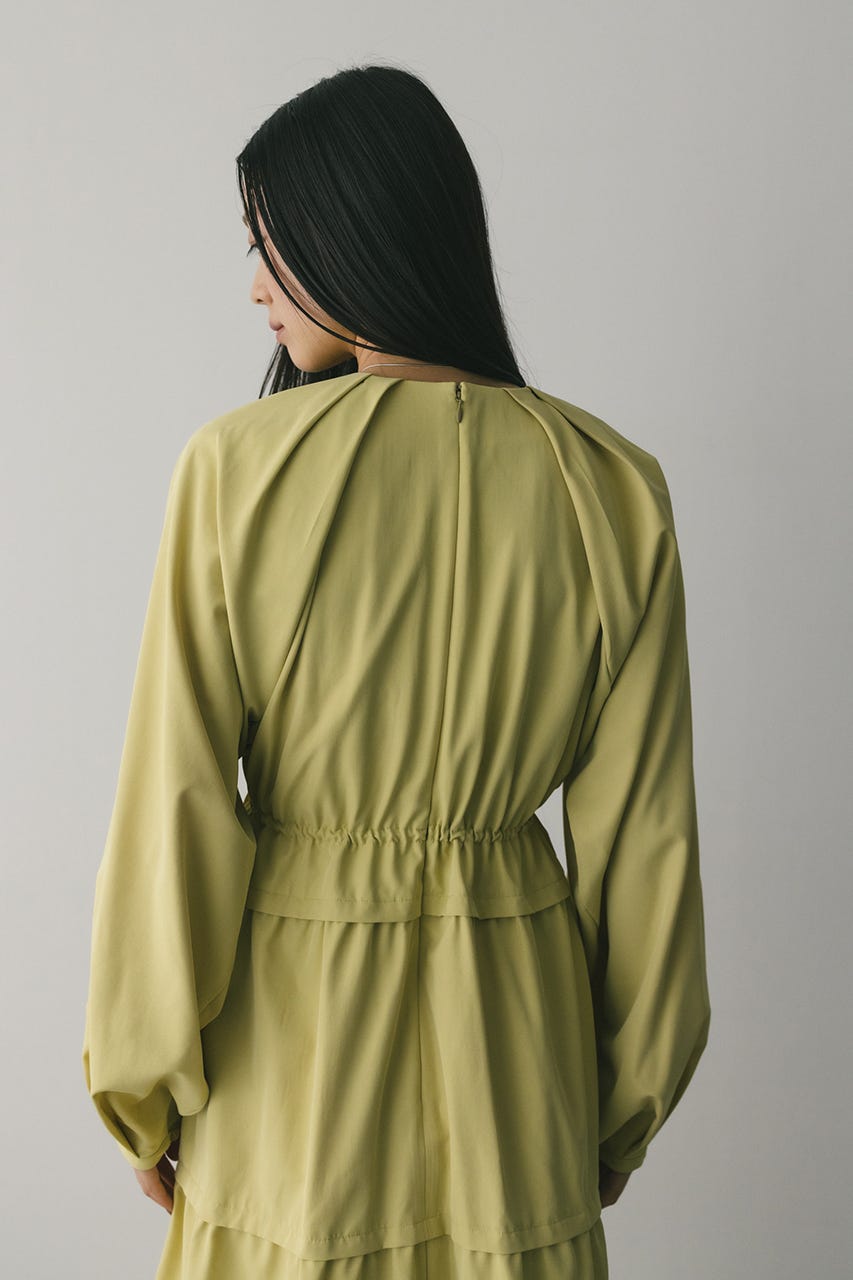 ウエストドロストティアードワンピース YEL M