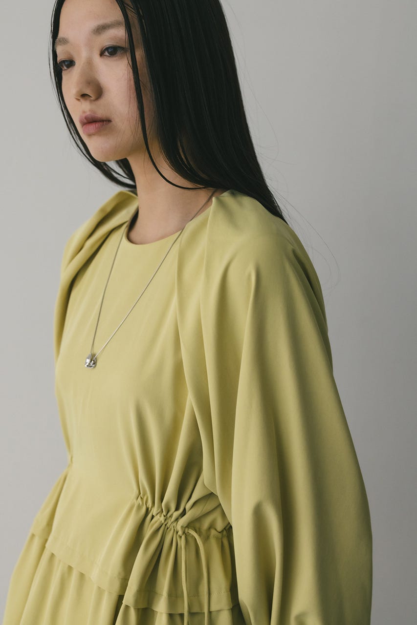ウエストドロストティアードワンピース YEL M